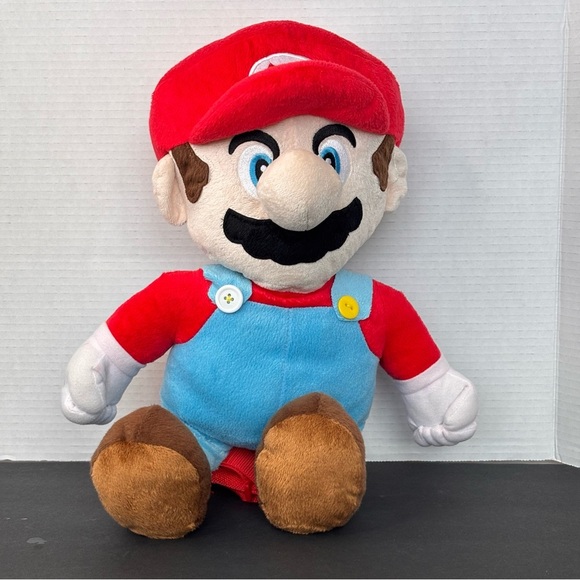 Mario Handbags - Super Mario Bros. Mario 18" Plush Backpack Nintendo Official Product